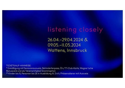 «listening closely» Eine Feier für die Musik! am 30.11.1999 in Wattens / Foto: listening closely